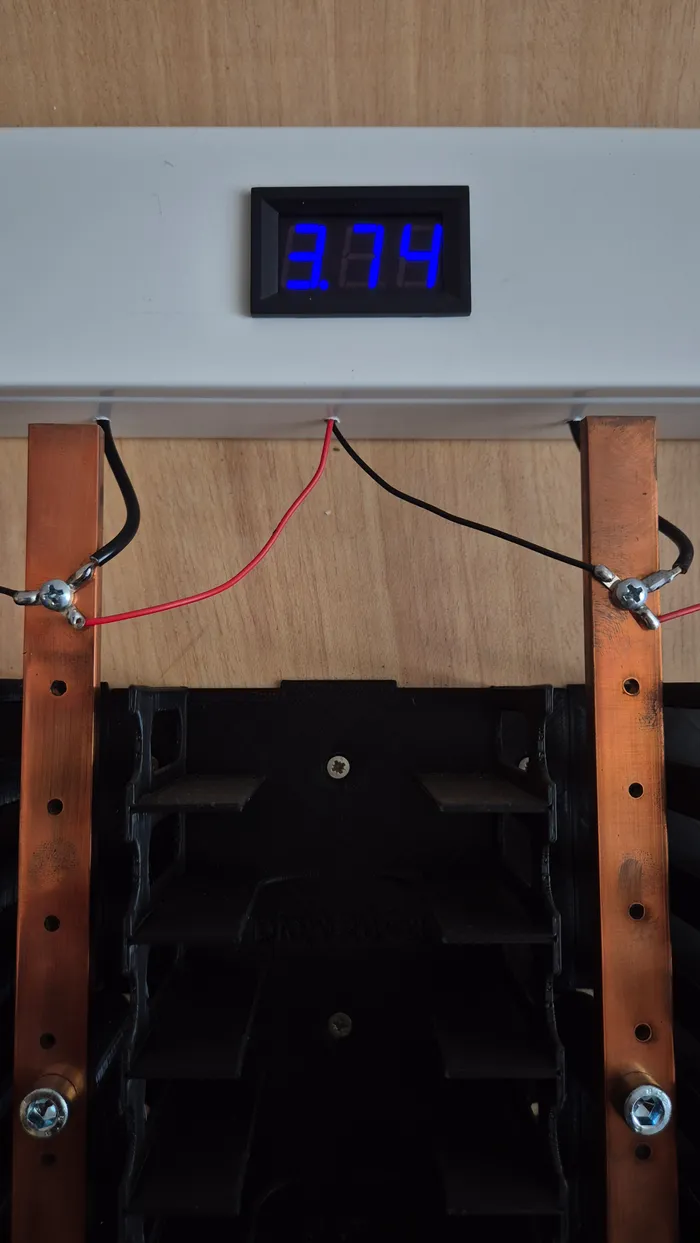 One of the per-group voltage displays mounted on the front panel.