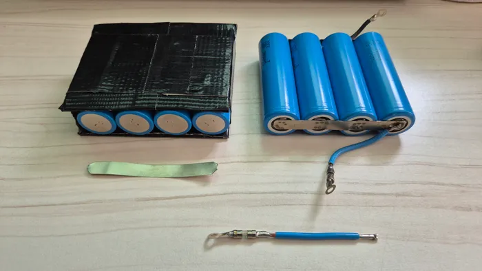 The positive terminals of a module, ready for the busbar.