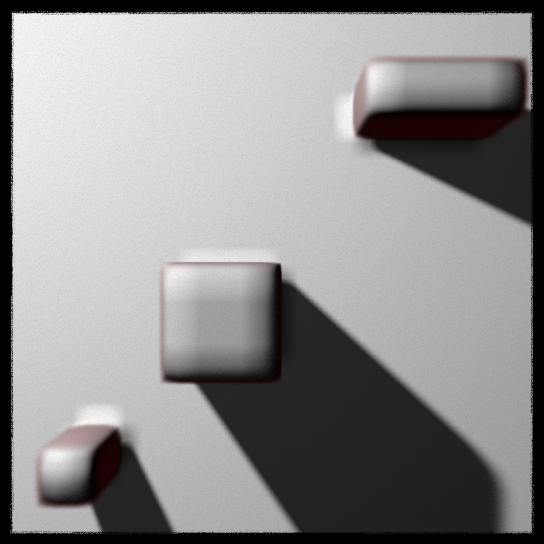 One shadow ray: hard shadow